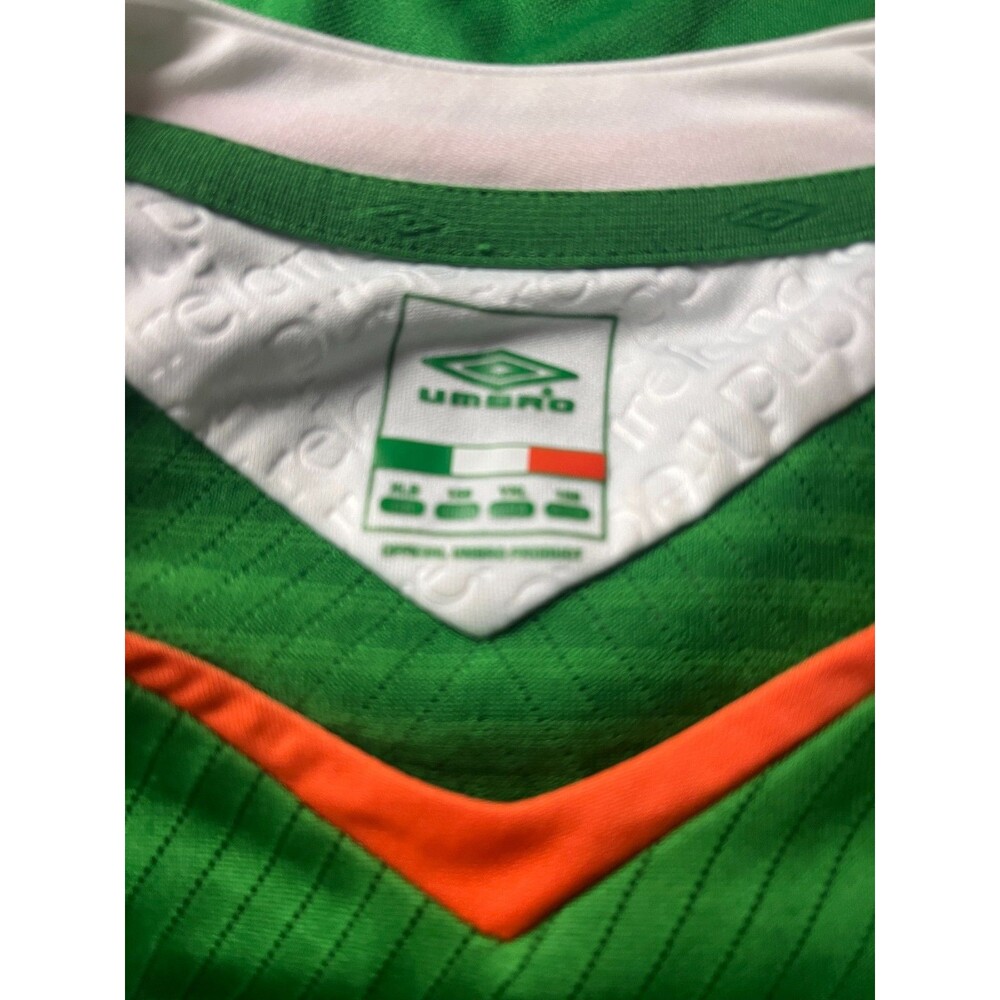 Umbro Ireland Vintage Eircom Long Sleeve Home Soccer Jersey Green Youth XL - Picture 6 of 8